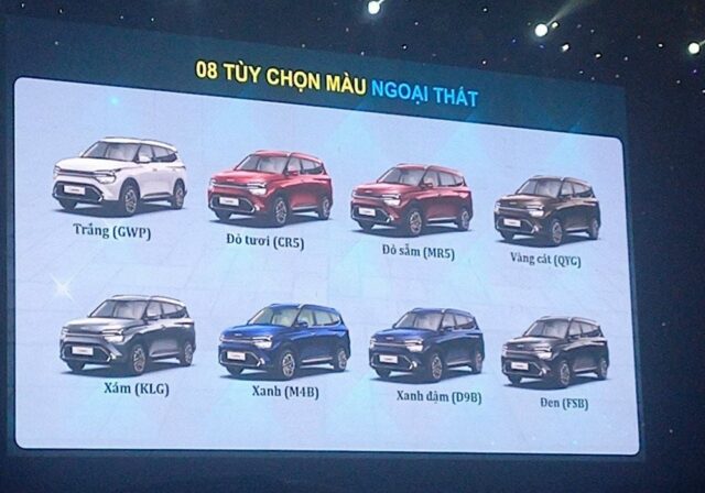 Màu xe Kia Carens 2025 ngoại thất Kia Carens